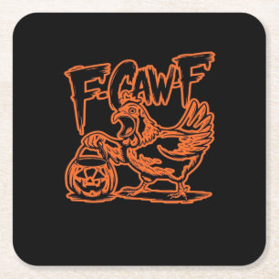 F-Caw-F Attitude Klassischer Vintage-Stil Rechteckiger Pappuntersetzer