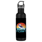 F-Caw-F Bird Crow Funny Crow Lover Aesthetic Style Edelstahlflasche (Vorderseite)