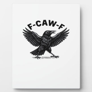 F-Caw-F Bird Lover’s Humorous Pun Stickers Essenti Fotoplatte