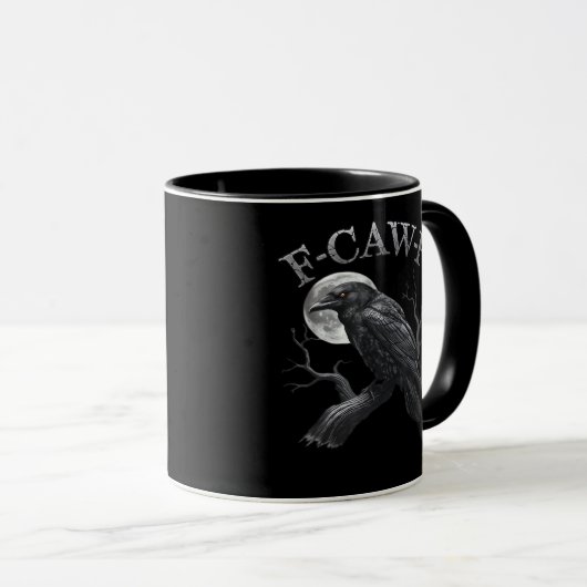 F-Caw-F Bird Moon Gothic Classic Cool Design Tasse (VorderseiteRechts)