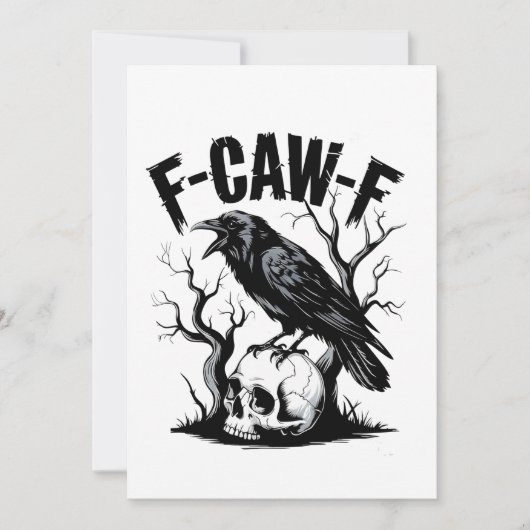 F-Caw-F Black Crow Black Bird Funny Dankeskarte (Vorderseite)