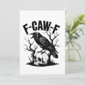 F-Caw-F Black Crow Black Bird Funny Dankeskarte (Stehend Vorderseite)