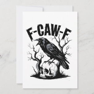 F-Caw-F Black Crow Black Bird Funny Dankeskarte