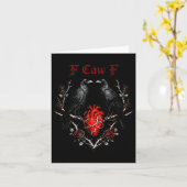 F-caw-f Black Crow Black Bird Roses Heart Funny Va Karte (Gelbe Blume)