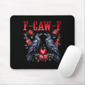 F-caw-f Black Crow Black Bird Roses Heart Funny Va Mousepad (Mit Mouse)