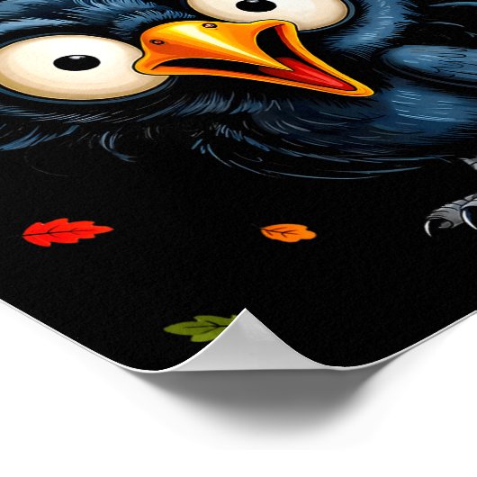 F-caw-f Black Crow Pun Funny Bird Cawing Nge Hallo Poster (Ecke)