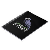 F-Caw-F Bone Text Skull Raven - Gothic Macabre Hum Notizblock (Linke Seite)