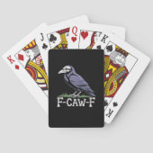 F-Caw-F Bone Text Skull Raven - Gothic Macabre Hum Spielkarten (Rückseite)