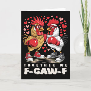 F-caw-f Boxen Hähne Herzen Edgy Valentinstag Stre Karte