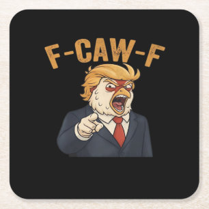 F-Caw-F Chicken Anti Classic Vintage Grafik Rechteckiger Pappuntersetzer
