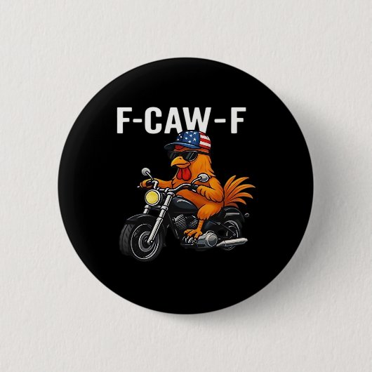 F-Caw-F Chicken Classic Aesthetic Graphic Button (Vorderseite)