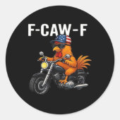 F-Caw-F Chicken Classic Aesthetic Graphic Runder Aufkleber (Vorderseite)