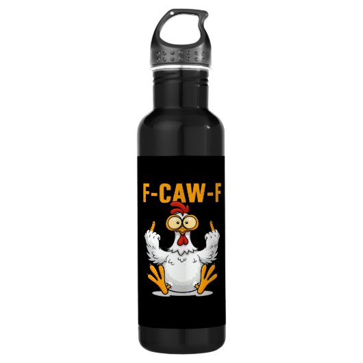 F-Caw-F Chicken Classic Funny Trendy Edelstahlflasche (Vorderseite)