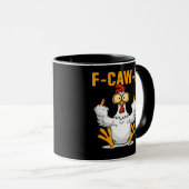 F-Caw-F Chicken Classic Funny Trendy Tasse (VorderseiteRechts)