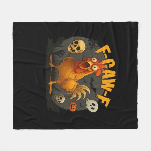 F-Caw-F Chicken Classic Minimal Clean Fleecedecke (Vorderseite (Horizontal))