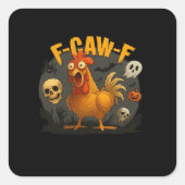 F-Caw-F Chicken Classic Minimal Clean Quadratischer Aufkleber (Vorderseite)