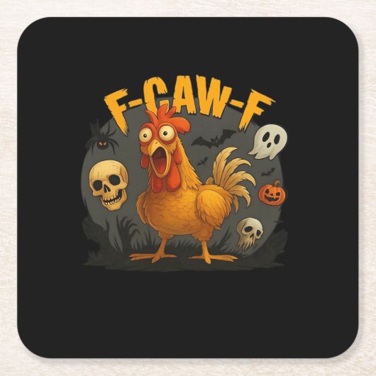 F-Caw-F Chicken Classic Minimal Clean Rechteckiger Pappuntersetzer (Vorderseite)