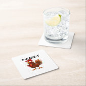 F-Caw-F Chicken Classic Rechteckiger Pappuntersetzer (Vor Ort)