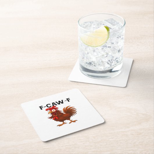 F-Caw-F Chicken Classic Rechteckiger Pappuntersetzer (Vor Ort)