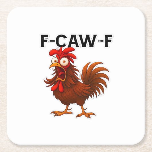 F-Caw-F Chicken Classic Rechteckiger Pappuntersetzer (Vorderseite)
