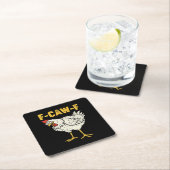 F-Caw-F Chicken Classic Retro Cool Rechteckiger Pappuntersetzer (Vor Ort)