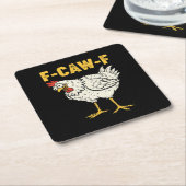 F-Caw-F Chicken Classic Retro Cool Rechteckiger Pappuntersetzer (angewinkelt)