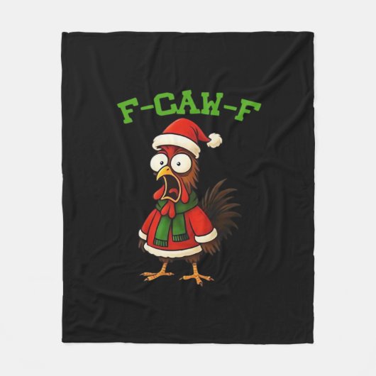 F-Caw-F Chicken Classic Retro-Grafik Fleecedecke (Vorderseite)