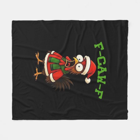 F-Caw-F Chicken Classic Retro Graphic Fleecedecke (Vorderseite (Horizontal))