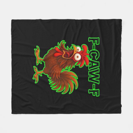 F-Caw-F Chicken Classic Retro Graphic Fleecedecke (Vorderseite (Horizontal))