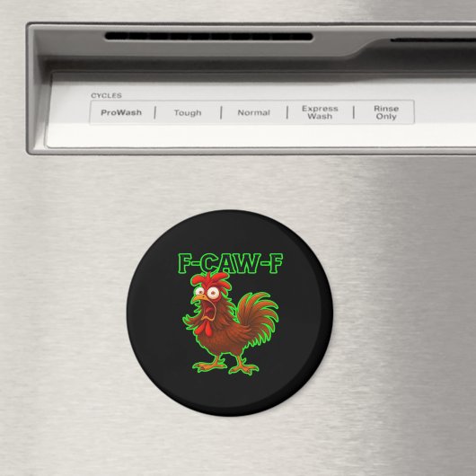 F-Caw-F Chicken Classic Retro Graphic Magnet (In Situ (Geschirrspüler))