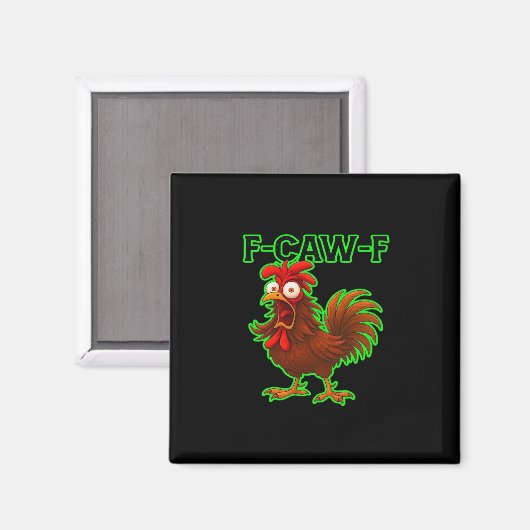 F-Caw-F Chicken Classic Retro Graphic Magnet (Vorderseite/Rückseite)