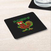 F-Caw-F Chicken Classic Retro Graphic Rechteckiger Pappuntersetzer (angewinkelt)
