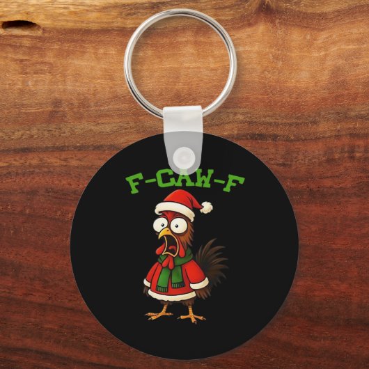 F-Caw-F Chicken Classic Retro Graphic Schlüsselanhänger (Vorderseite)