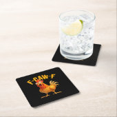 F-Caw-F Chicken Classic Retro-Stil Rechteckiger Pappuntersetzer (Vor Ort)