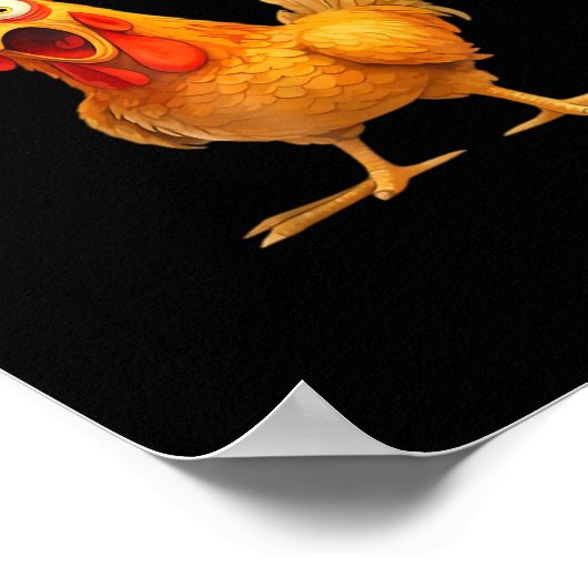 F-Caw-F Chicken Classic Retro Style Poster (Ecke)