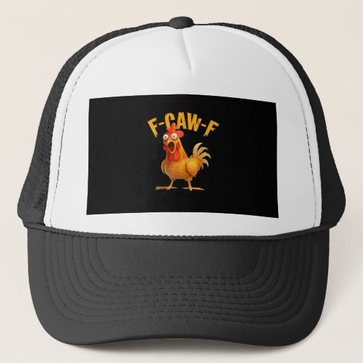 F-Caw-F Chicken Classic Retro Style Truckerkappe (Vorderseite)