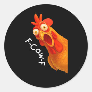 F-Caw-F Chicken Essential Classic Retro Runder Aufkleber