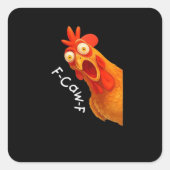 F-Caw-F Chicken Essential Minimal Clean Quadratischer Aufkleber (Vorderseite)