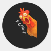 F-Caw-F Chicken Essential Minimal Clean Runder Aufkleber (Vorderseite)