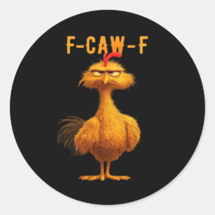 F-Caw-F-Chicken Essential Minimal Clean Runder Aufkleber