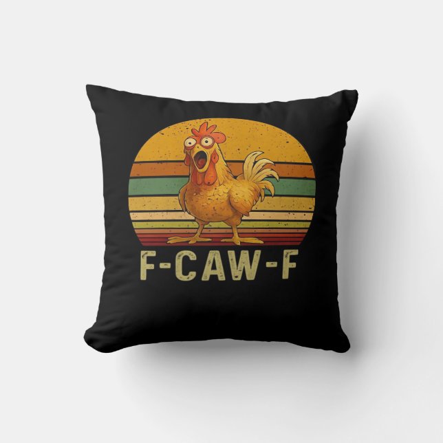 F-Caw-F Chicken Essential Retro Classic Kissen (Vorderseite)