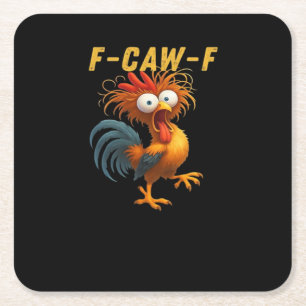 F-Caw-F-Chicken Essential Retro Classic Rechteckiger Pappuntersetzer