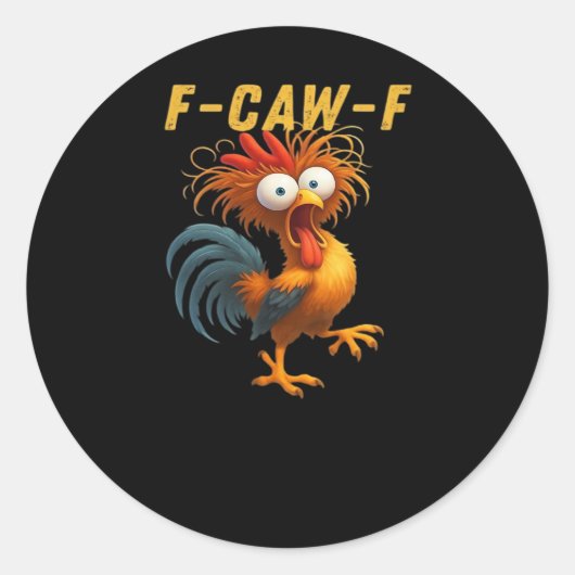 F-Caw-F-Chicken Essential Retro Classic Runder Aufkleber (Vorderseite)