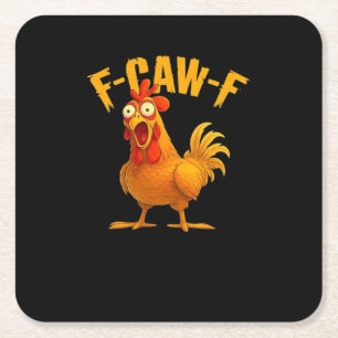 F-Caw-F-Chicken Essential Vintage Cool Rechteckiger Pappuntersetzer
