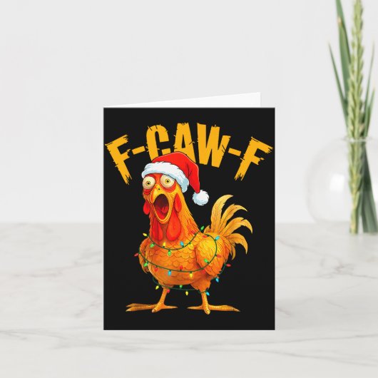 F-caw-f Chicken Fcawf Chicken Christmas Light Sant Karte (Vorderseite)