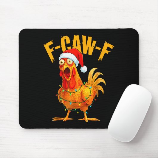 F-caw-f Chicken Fcawf Chicken Christmas Light Sant Mousepad (Mit Mouse)