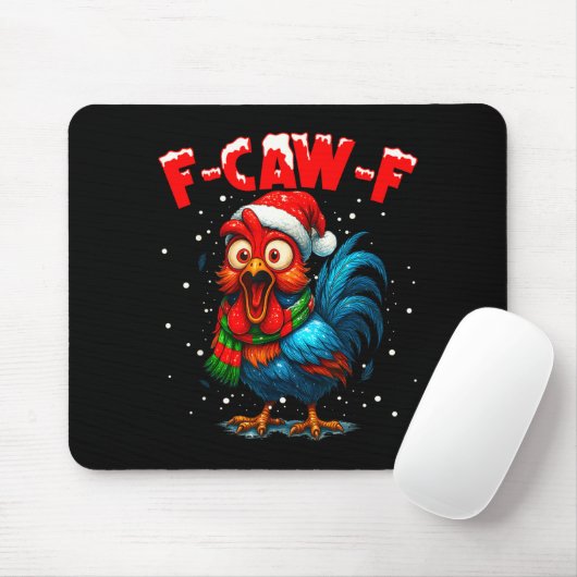 F-caw-f Chicken Fcawf Rooster Coffee Christmas Fca Mousepad (Mit Mouse)