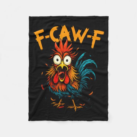 F-caw-f Chicken Fcawf Rooster Coffee Funny Office  Fleecedecke (Vorderseite)