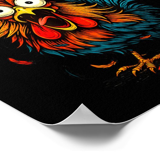 F-caw-f Chicken Fcawf Rooster Coffee Funny Office Poster (Ecke)