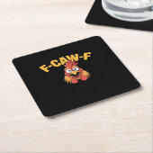 F-Caw-F Chicken Funny Chicken Creative Graphic Rechteckiger Pappuntersetzer (angewinkelt)